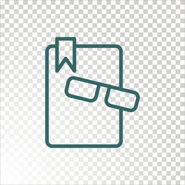 Buch Mit Brille Flaches Symbol Vektor Illustration — Stockvektor