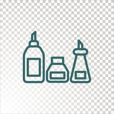 Farklı şişe simgesi. Vektör çizim 