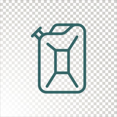 Benzin simgesi ile teneke kutu. Vektör çizim 