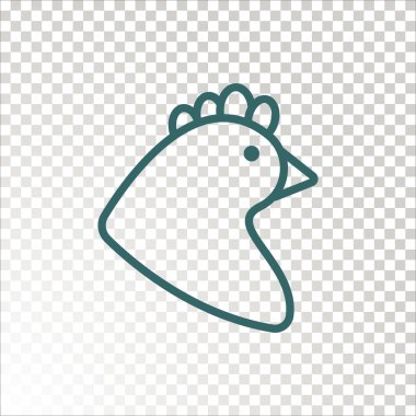 tavuk kafa simgesi, vektör çizim 