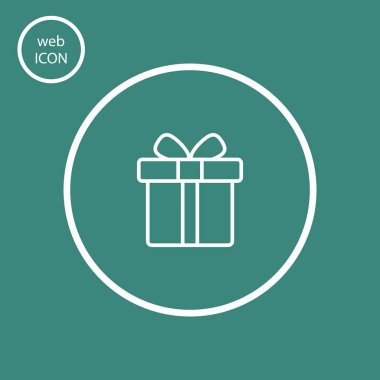 hediye düz simgesi, vektör çizim 