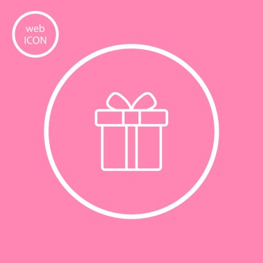 hediye düz simgesi, vektör çizim 