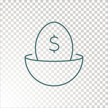 dolar işareti simgesi, vektör çizim yumurta 