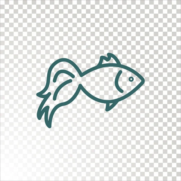 Pesce Icona Piatta Illustrazione Vettoriale — Vettoriale Stock