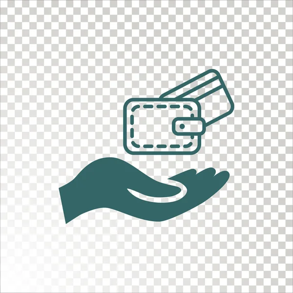 Brieftasche Mit Bankkartensymbol Vektorabbildung — Stockvektor