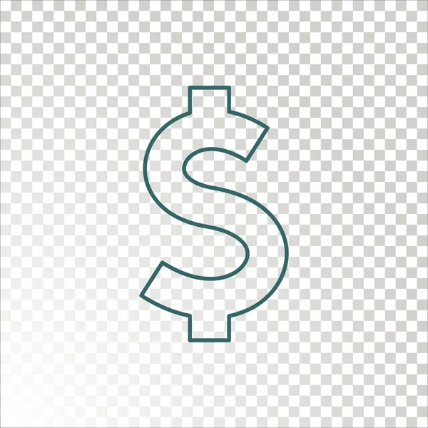 Dólar Icono Ilustración Vectorial Fondo Comprobado — Vector de stock