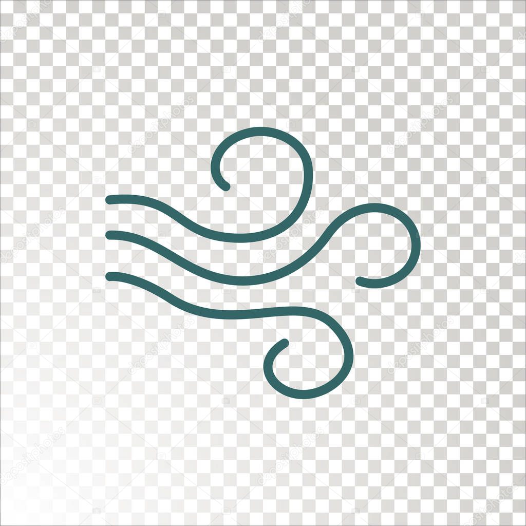 Wind flat icon, vector illustration 