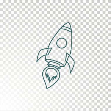 Roket fırlatma simge vektör çizim