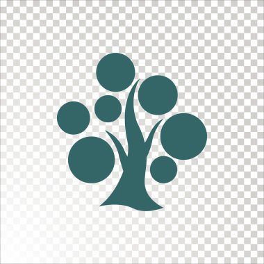 Ağaç yassı simgesi, vektör illüstrasyonu 