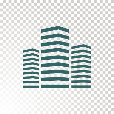 Binalar düz simgesi, vektör çizim 