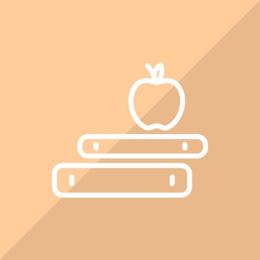 kitap ve elma renk web simgesi. vektör çizim