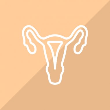 kadın üreme sistemi renk web simgesi. vektör çizim