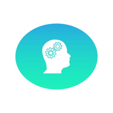 Beyin ağı simgesi. Vektör illüstrasyonu 