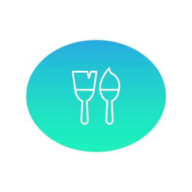 Boya fırçaları web simgesi. Vektör çizim