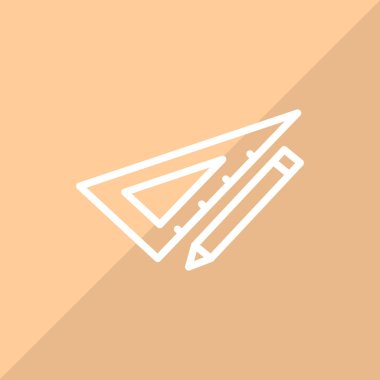 cetvel ve kalem renk web simgesi. vektör çizim