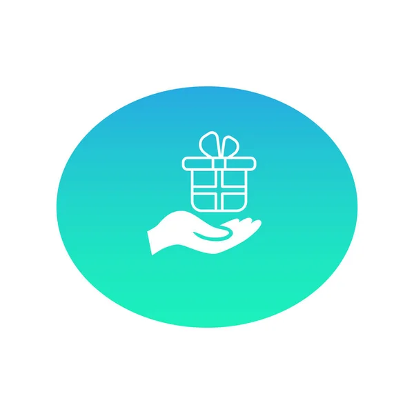 Geschenk Der Hand Web Symbol Vektorillustration — Stockvektor