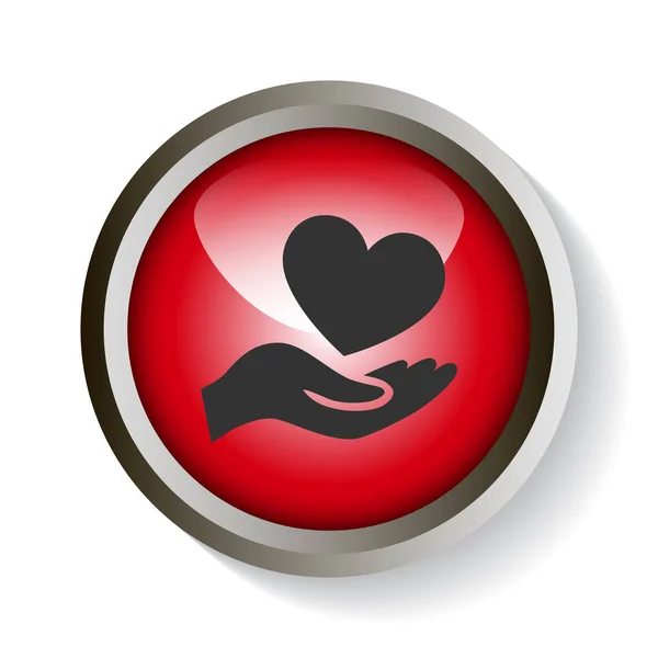 Heart Hand Web Icon Vector Illustration — Stock Vector