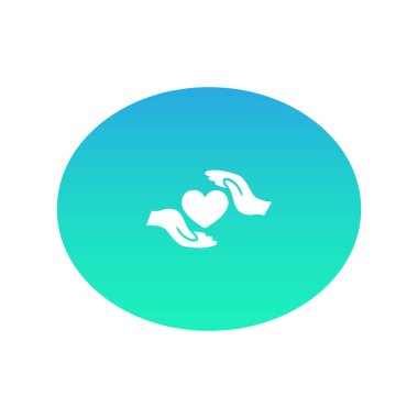 eller web simgesi kalbimizde. Vektör çizim