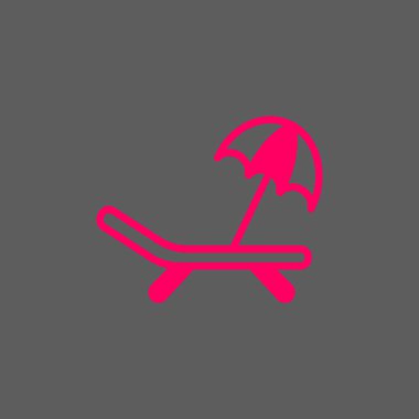 şezlong ve şemsiye kutsal kişilerin resmi, vektör çizim 