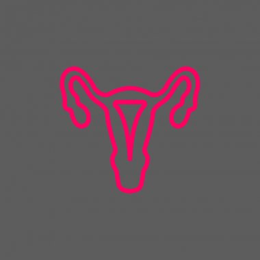 kadın üreme sistemi renk web simgesi. vektör çizim