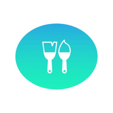 Boya fırçaları web simgesi. Vektör çizim