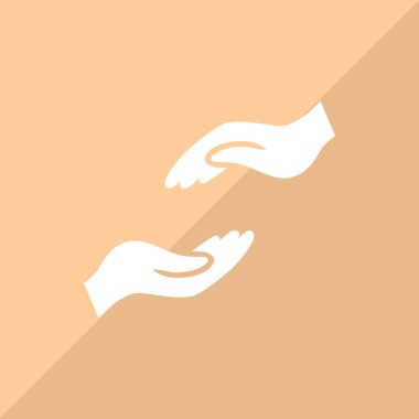 Eller ağ simgesi. Vektör illüstrasyonu