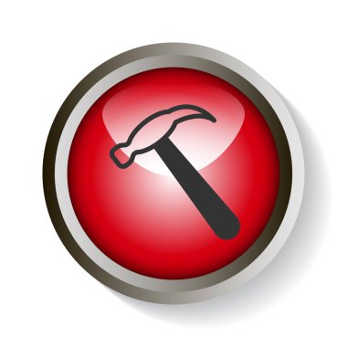 Çekiç web simgesi. Vektör çizim 