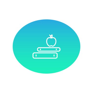 kitap ve elma renk web simgesi. vektör çizim