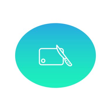 renk web simgesi kesme tahtası ve bıçak. vektör çizim.