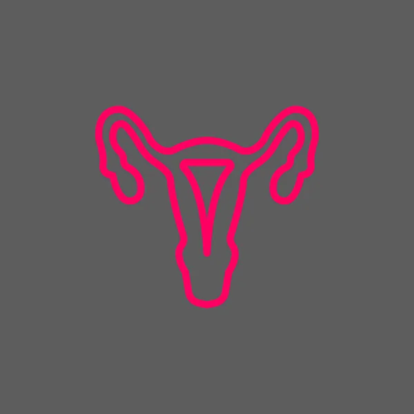 Female Reproductive System Color Web Icon Vector Illustration — Stock Vector