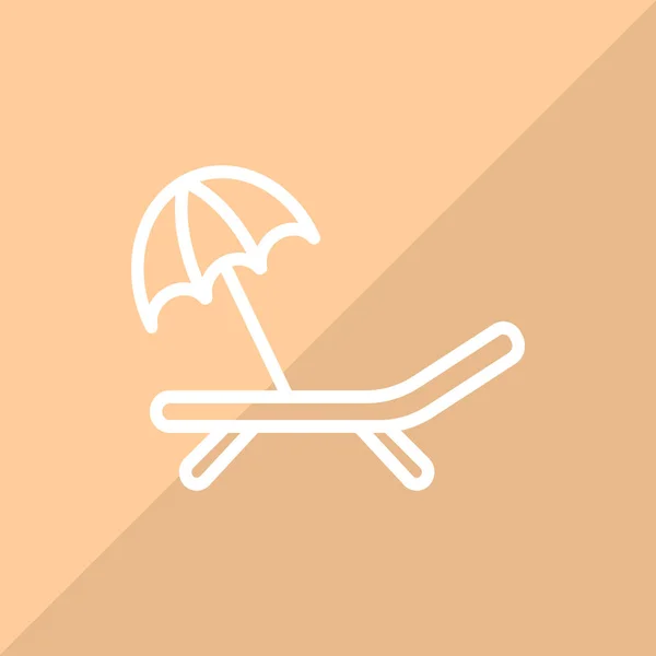 Лежаки Зонтики Векторные Иллюстрации — стоковый вектор