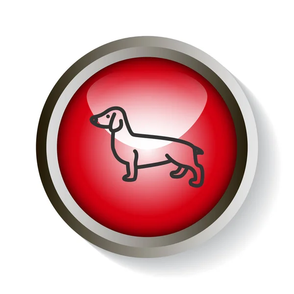 犬のウェブアイコン ベクターイラスト — ストックベクタ