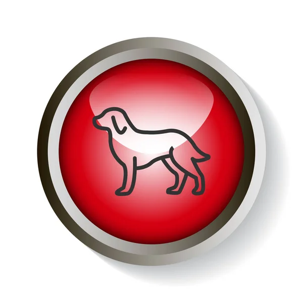 犬のウェブアイコン ベクターイラスト — ストックベクタ
