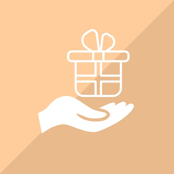 Gift Hand Web Icon Векторная Иллюстрация — стоковый вектор