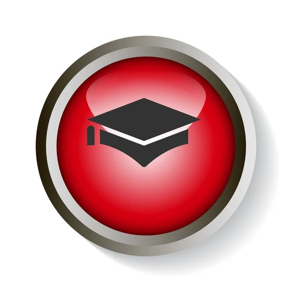 Graduación Tapa Icono Web Ilustración Vectorial — Vector de stock