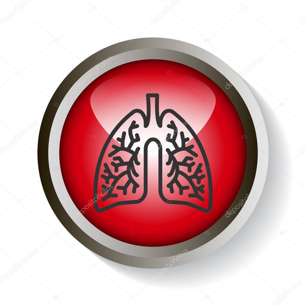 lungs color web icon. vector illustration