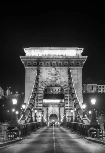 Geceleri Budapeşte 'de zincir köprü
