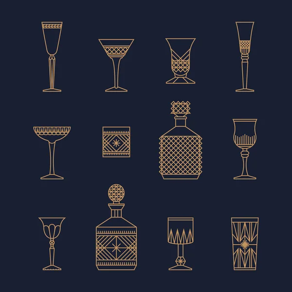 Bar verres en cristal — Image vectorielle