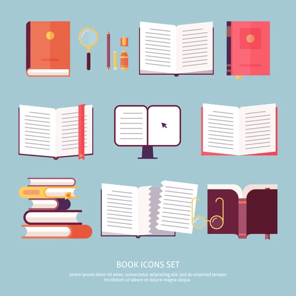 Conjunto de libros vectoriales — Archivo Imágenes Vectoriales