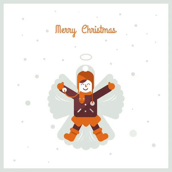 Christmas Cute Greeting Card Vector Flat Illustration — Stock Vector