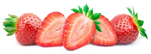 İzole dilimleri ile beş olgun çilek