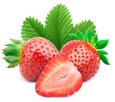 Beyaz yapraklı çilekler