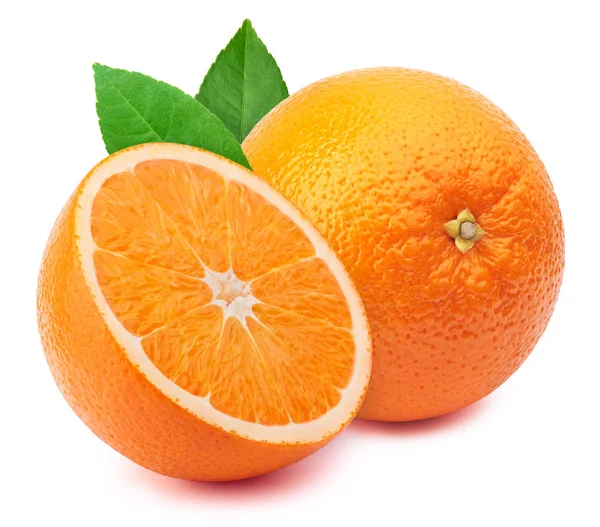 Portakal dilim üzerinde beyaz izole