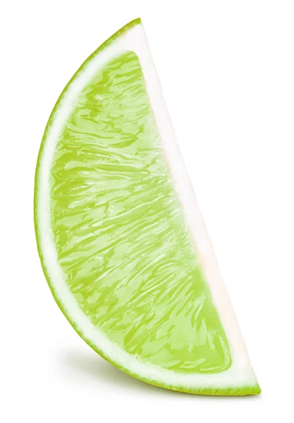 Lime fruit slice isolated on white — Stock Photo, Image