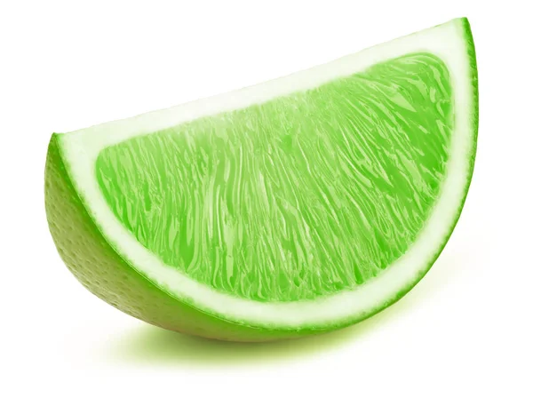 Lime fruit slice isolated on white — Stock Photo, Image