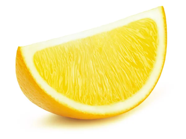 Rebanada de fruta de limón aislada en blanco — Foto de Stock