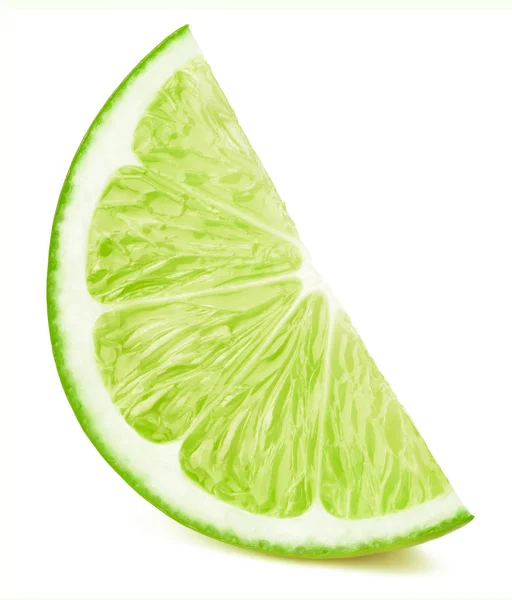 Lime fruit slice isolated on white — Stock Photo, Image