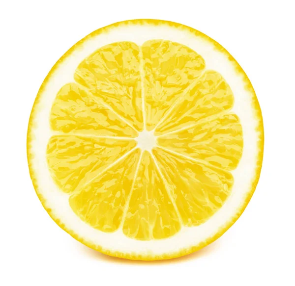 Beyaz izole limon meyve dilim yarısı