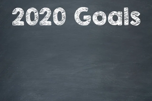 New Year 2020 Goals on Blackboard Background. New year concepts. — 스톡 사진