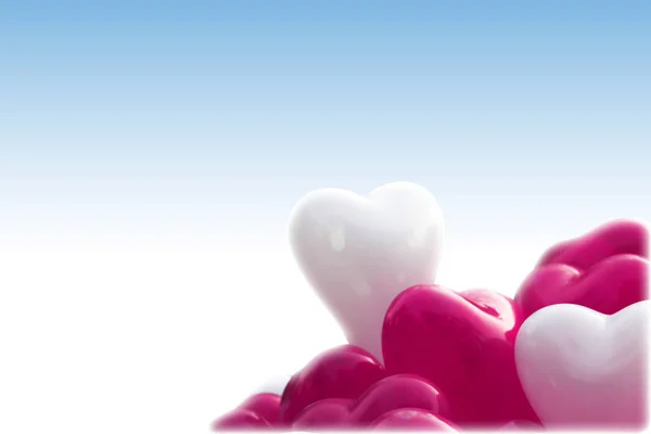 Pink and White heart shape baloons — Stock Photo, Image